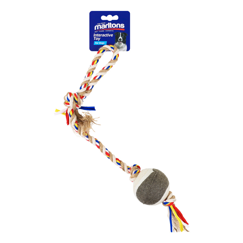 Marltons Rope With Tennis Ball 52cm