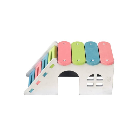 Hamster Colour Wooden House Single