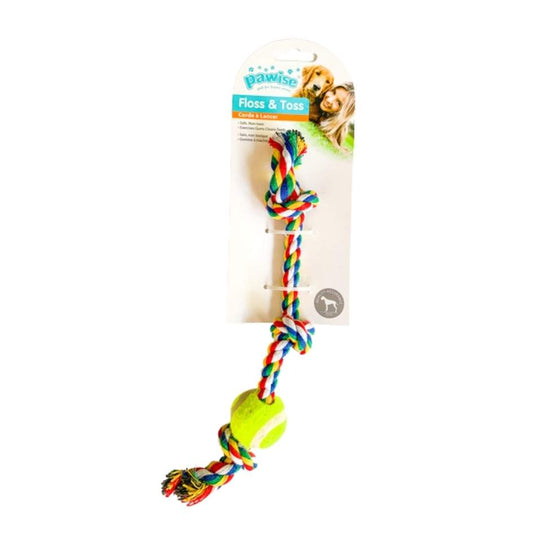 8" Rope Bone 3 Knot & Tennis Ball