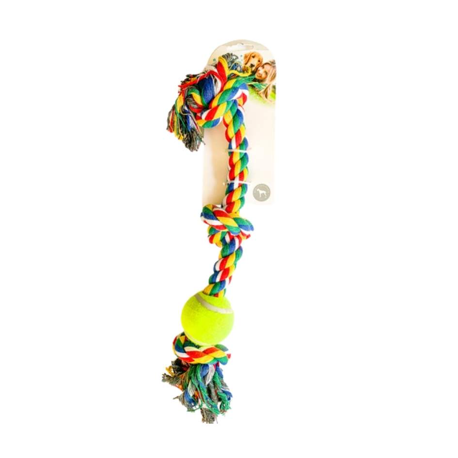 13" Rope Bone 3 Knot & Tennis Ball