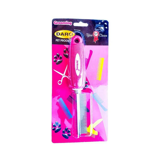 Metal Flea Comb With Pink Handle